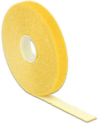 Delock Hurkolható rögzítok, 5 m x 13 mm (H x Sz) tekercs, sárga