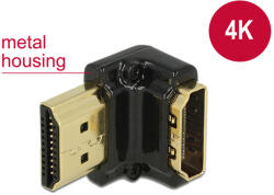 Delock adapter Gyors-sebességű HDMI Ethernettel - HDMI-A anya > HDMI-A apa 4K 90 fokos lefele fekete