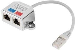 Lanberg Adapter Lan elosztó Rj45 férfi és 2 x Rj45 nő, szürke, Lanberg (AD-0026-S)
