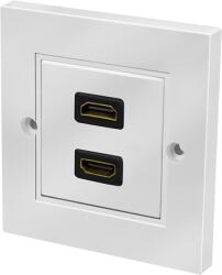 LogiLink HDMI fali lemez csatlakozóval HDMI aljzat, 2 port, fehér - techsend