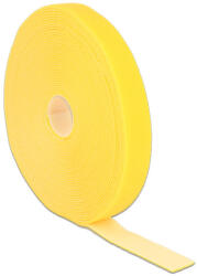 Delock Hurkolható rögzítok, 10 m x 20 mm (H x Sz) tekercs, sárga