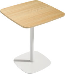 HomCom Masă de Bucătărie Pătrată 60 cm, Blat Efect Lemn, Bază din Oțel și Picioare Antiderapante, Lemn Natur | Aosom Romania (83A-386V80ND)