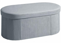 HOMCOM Taburet Pliabil cu Spațiu de Depozitare, Bancă Modernă Tapițată cu Catifea, Suport pentru Picioare cu Compartiment de 72L pentru Living și Dormitor, 76x38x35 cm, Gri Închis | Aosom Romania (838-610V00