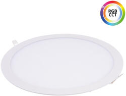 T-LED LED Panel fehér, kerek, süllyesztett, 24V, 27W, 1990lm, CCT+RGB, IP20
