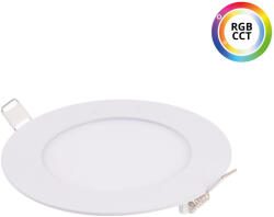 T-LED LED Panel fehér, kerek, süllyesztett, 24V, 9W, 650lm, CCT+RGB, IP20