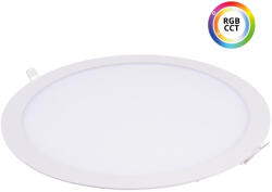 T-LED LED Panel fehér, kerek, süllyesztett, 24V, 36W, 2520lm, CCT+RGB, IP20