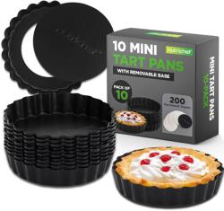 NutriChef Set Tarteform Nutrichef 10 Mini Tartelette 10 cm, Carbonstahl, Antihaft (47463556)