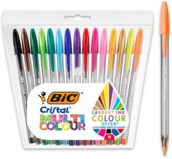 BIC Set pixuri BIC Cristal Multicolours, 15 culori, varf 1.6 mm, scriere 1.0 mm (CT8210)