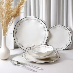 Hermia Dinner Set (24 Pieces) White Black GBSNES24KY4E48121
