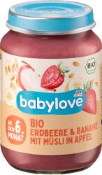 babylove Био бебешка каша мюсли с ябълки, банани и ягоди, 190 g (1602879)