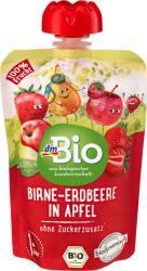 dmBio Био пюре от ябълка с круша и ягода, 100 g (1460694)