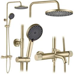 Rea Lungo Stripe set cadă și duș perete cu duș de ploaie auriu REA-P9490 (REAP9490)