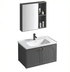 Rea Denver set mobilier de baie 60x48x cm sub chiuveta pe perete grafit REA-M0010 (REAM0010)