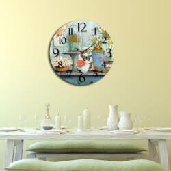 Wallity Decorative MDF Clock Multicolor Ms-15