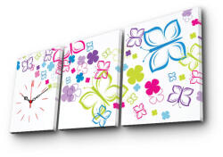 Wallity Decorative Canvas Wall Clock (3 Pieces) Multicolor 3P3040CS-65