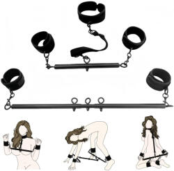 SuperLove Ultimate Adjustable Bondage Spreader Bar Set Black