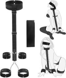 SuperLove Neck to Wrist & Ankle Cuffs Restraint Kit Black