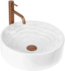 Rea Calla mosdótál 42x42 cm kerek mosdótálak fehér fényes REA-U3507 (REAU3507)