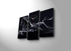 Wallity Decorative Canvas Wall Clock (3 Pieces) Multicolor 3PATCS-5