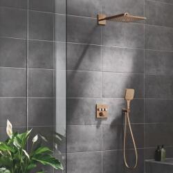 GROHE Sistem de dus, incastrat, cu baterie termostatata, patrat 310 mm, 2 functie, cupru lucios (Warm Sunset), Grohe SmartControl 34864DA0 34864DA0 (34864DA0)