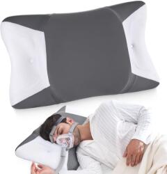 Joynox CPAP Párna Oldalsó és Háton Alvóknak, Memory Foam Alvási Apnoe Párna, Széles Kivágásokkal, Hűtő Huzattal, Sötétszürke, 65x40x9/11 cm