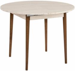 Hanah Home Extendable Dining Table Travertine Barok Walnut Viona - Travertine, Barok Walnut