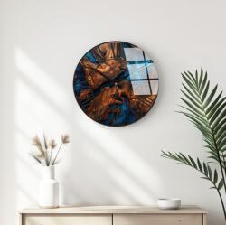 Wallity Decorative Glass Wall Clock Multicolor Huhu332 - 40 x 40