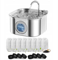 HDeye Macska Itató Kutya Szökőkút Itató Tál Automata Csendes Szűrő 3200ml (Typ B + 8 sztuk waty filtracyjnej)
