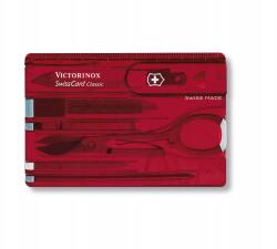 Victorinox SwissCard Classic 0.7100. T piros transzparens 10 funkciós kártya (7611160013590)