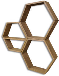  Hanah Home Wall Shelf Walnut Hex004
