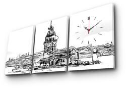Wallity Decorative Canvas Wall Clock (3 Pieces) Multicolor 3P3040CS-50