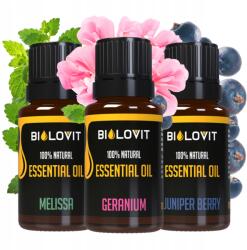 Bilovit Nyugtató illóolaj szett Geranium Citromfű Boróka 3 db-os (BIOL15)