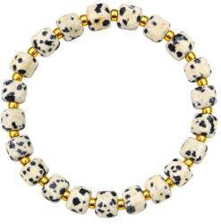 Bratara Jasp Dalmatian Cub Fatetat 7x7 mm Diametru 60 mm 1 Buc