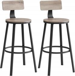 Songmics Konyhai Hoker Bárszék Háttámlával 2 Db-os Szett Acél Váz (LBC026B02)