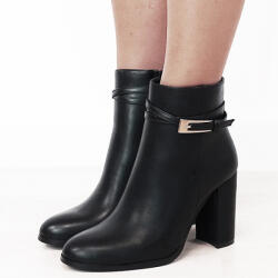 MARQUIIZ Botine negre elegante cu toc gros 6337 114 (6337BLACK-39)