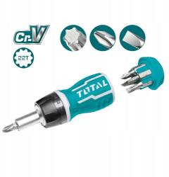 TOTAL Csavarhúzó racsnis hosszúság 12, 5cm 7 cserélhető bit Sl Tx Ph (tacsds1726)