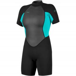 O'Neill Női habszivacs ONeill Reactor 2mm Back Zip S/s spring Black/LtAqua roz 14 (5043B Z94 14)