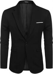  Férfi blézer Slim Fit Elegáns Szabadidő Alkalmi XL Fekete