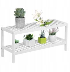  Cipőtartó polc rendszerező asztal 70x26x33 cm fehér fa (LBS02WTV1)