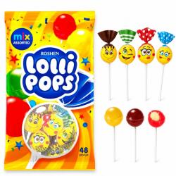 ROSHEN LolliPops Cocktail - Acadele mix de fructe 920 g, 48 buc