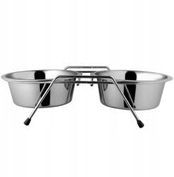 Happet Kutya-macska tálak Happet dupla acél 21 cm fém állványon (MM42)