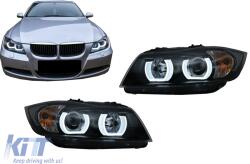 KITT Lightning U-LED 3D fényszóró BMW 3 E90 Limousine E91 Touring (03.2005-08.2008) balkormányos modellekhez, fekete (HLBME90AB)