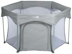 FreeON Tarc de joaca, FreeON, Hexagon, Pliabil, Intrare cu fermoar, Cu geanta de transport, 117 x 74 cm, Grey (88353)