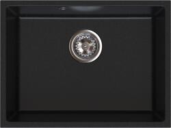 FERRO Chiuveta granit montaj sub blat, o cuva, 40 54 cm FERRO STAMPO Neagra, adancime cuva 205 mm Chiuveta