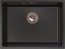 FERRO Chiuveta granit montaj sub blat, o cuva, 40 54 cm FERRO STAMPO Negru Mat, adancime cuva 205 mm Chiuveta