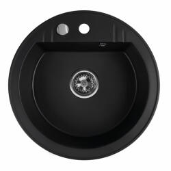 FERRO Chiuveta din granit, cuva rotunda, 510 mm FERRO MEZZO II Negru Mat Chiuveta
