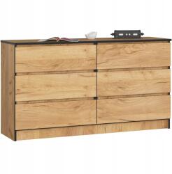 AKORD Komód K140 6DB Clp Tölgy Craft Akd (OP0LK-140SZ6-CRA)