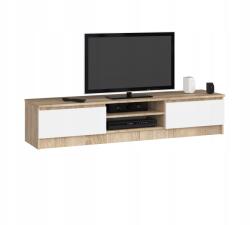 AKORD Rtv asztal szekrény 2D1P 160cm sonoma-fehér komód Akd (RTV2D1P160SONOMA-BIAŁY)