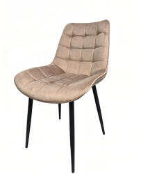 Saltsib Scaun de living si bucatarie Gloria FDC 20, catifea, cadru metalic, 90 kg, 87x54x44 cm, bej