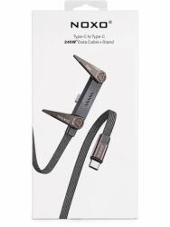 NOXO Cablu Date USB-C la USB-C NOXO CN-14 240W, 1.5m, Cu Suport Telefon Pliabil Integrat, Chip E-Marker, Nylon 48 Fire, Incarcare Rapida si Transfer Date pentru iPhone, Samsung, Laptop (CN-14)